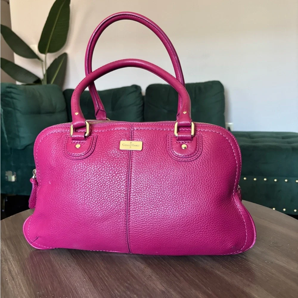 Cole Haan Leather Tote in Hot Pink - Picture 2 of 16